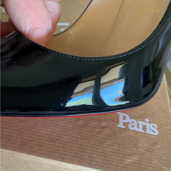Authentic Christian Louboutin Jolly B Patent Black peep toe heels, size 39 - Picture 12 of 12